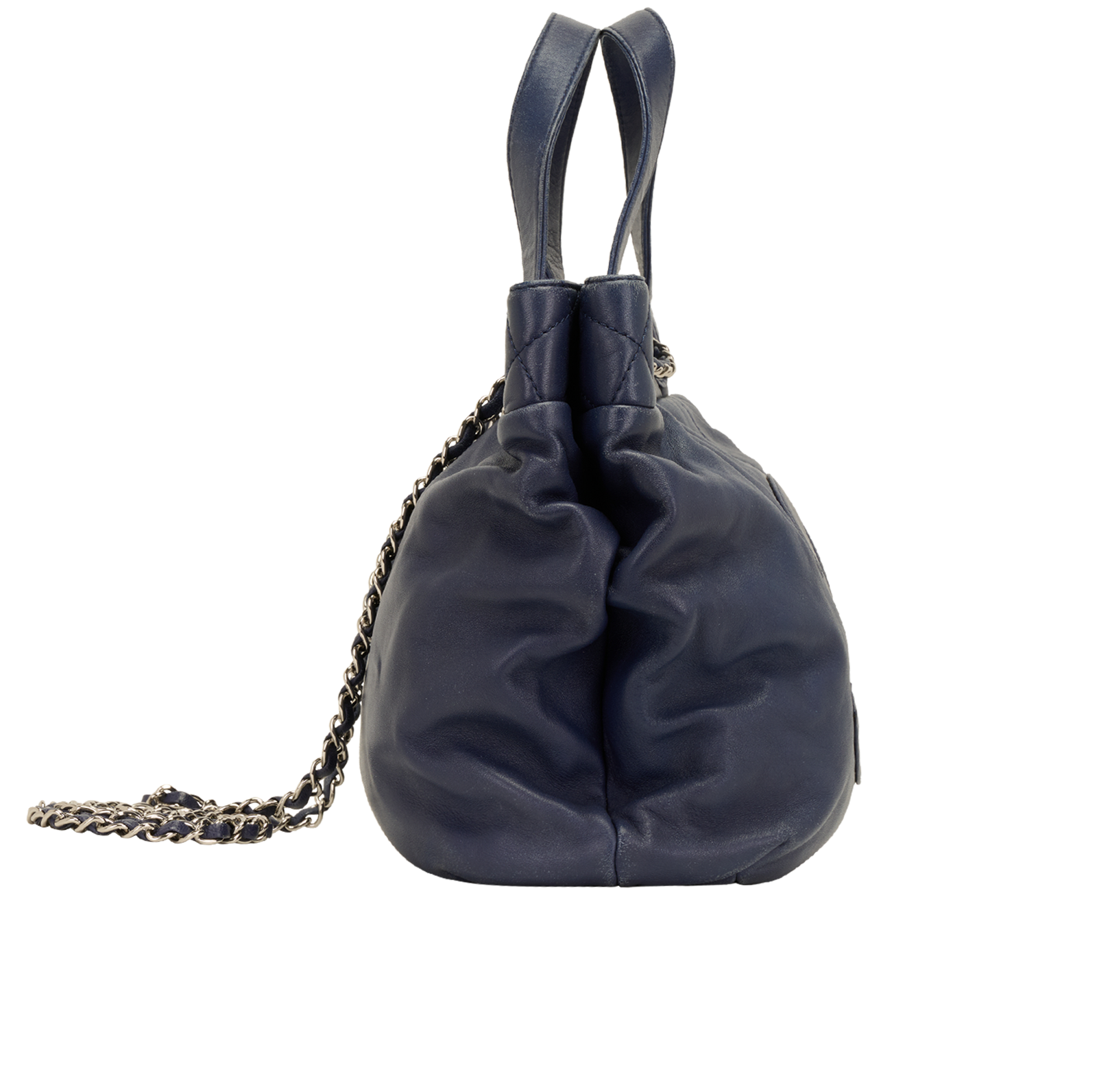 Trianon Tote, &pound;1,700, Handbags, Navy, Leather, Side view